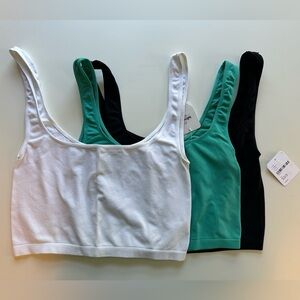 Free People Intimately Scoop Neck Crop, Set of Three, Size XS/S